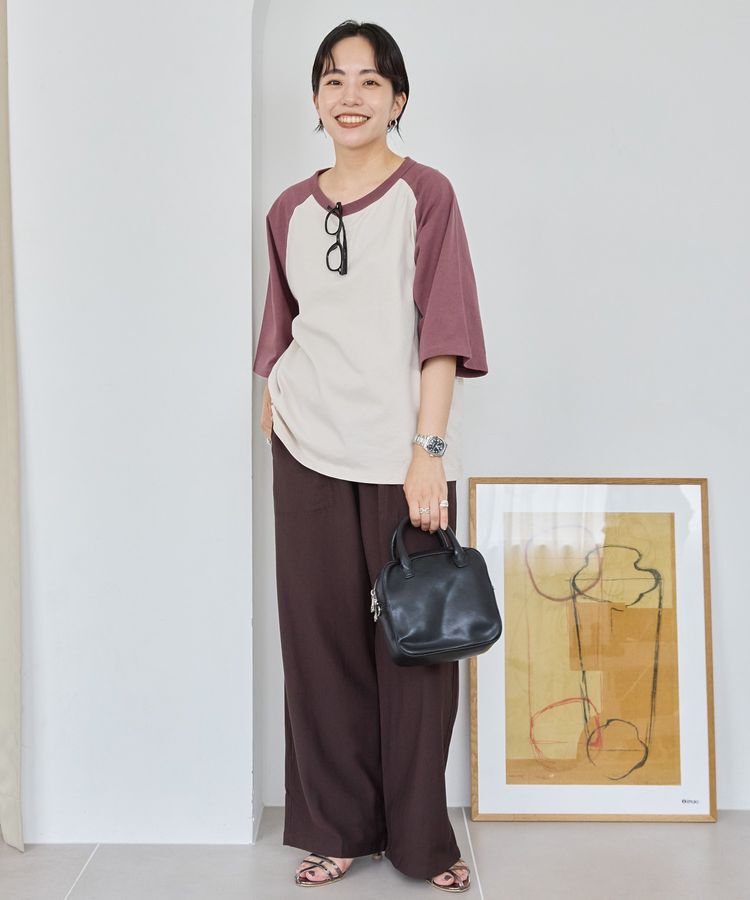 AMERICAN HOLIC「ラグラン配色7分袖プルオーバー」|Tシャツ・カットソー|