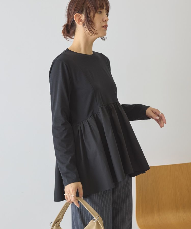 AMERICAN HOLIC「布帛切替ペプラムプルオーバー」|Tシャツ・カットソー|