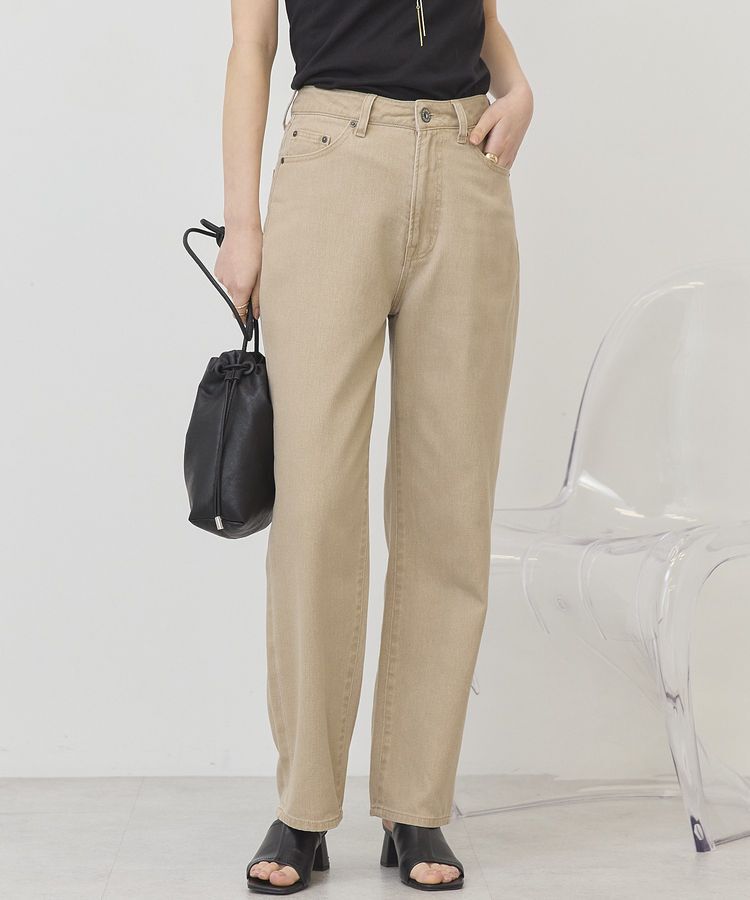 AMERICAN HOLIC「ルーズストレートカラーデニムパンツ」|デニム|Beige