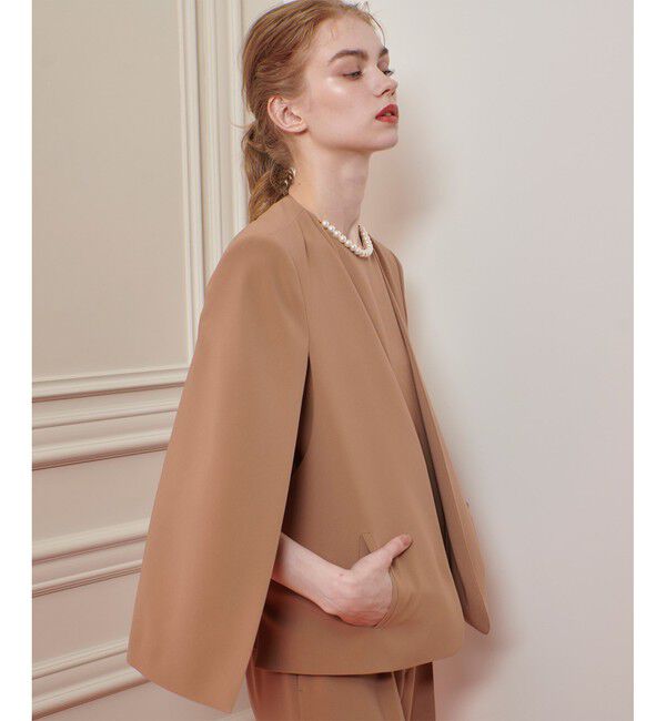 LOULOU WILLOUGHBY「◇ 【LOULOU WILLOUGHBY】リトルブラックケープジャケット」|ノーカラージャケット|