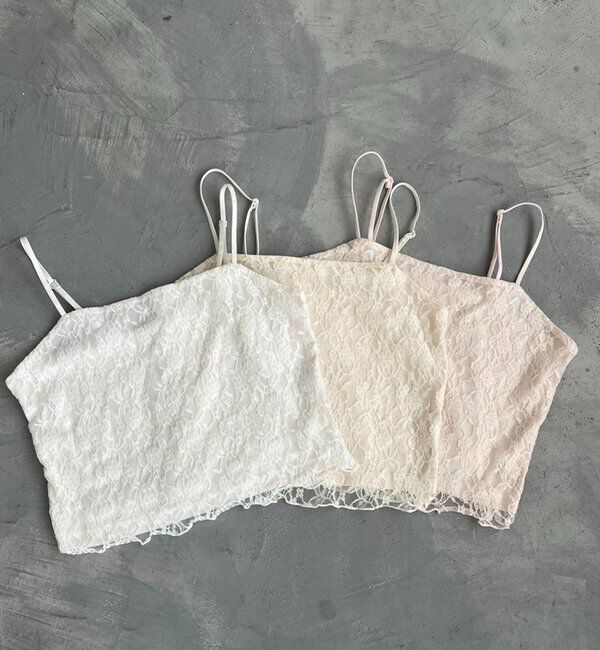  「肩リボンレースキャミ／リボン取り外し可」|プルオーバー|