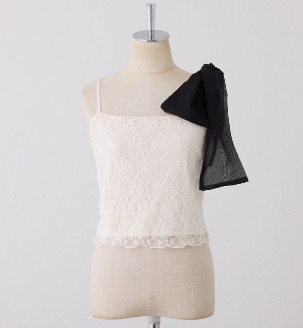  「肩リボンレースキャミ／リボン取り外し可」|プルオーバー|