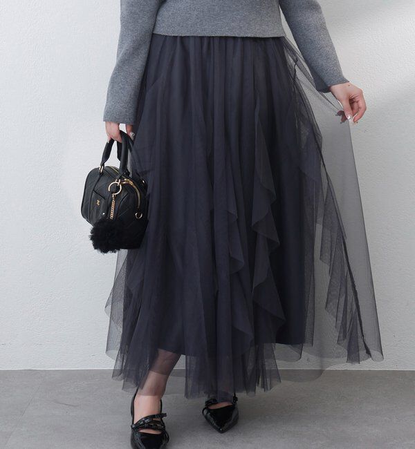  「チュールフリルロングスカート」|スカート|