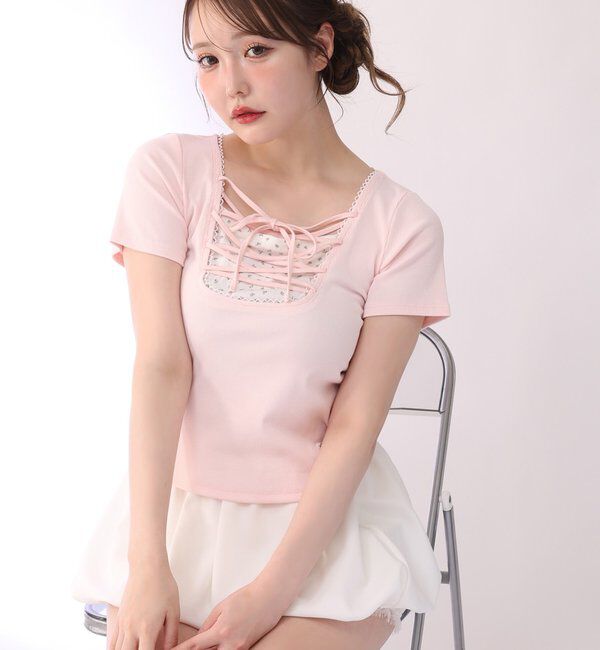  「レース付きバルーンミニスカパン」|スカート|