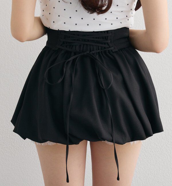  「レース付きバルーンミニスカパン」|スカート|