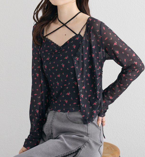  「ビスチェsetドロストカーディガン」|プルオーバー|ブラック系その他