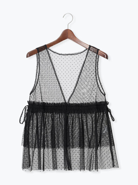 Te chichi「フロッキードットチュールレイヤードベスト」|シャツ・ブラウス|