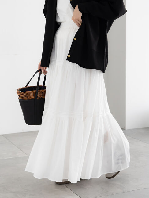 Te chichi「コットンボイルティアードスカート《2026 spring catalog item》」|スカート|オフホワイト