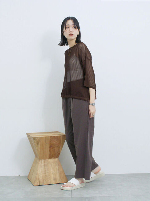 Samansa Mos2 blue「メッシュプルオーバー」|ニット・セーター|