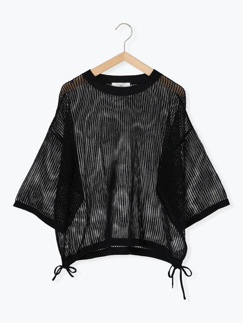 Samansa Mos2 blue「メッシュプルオーバー」|ニット・セーター|