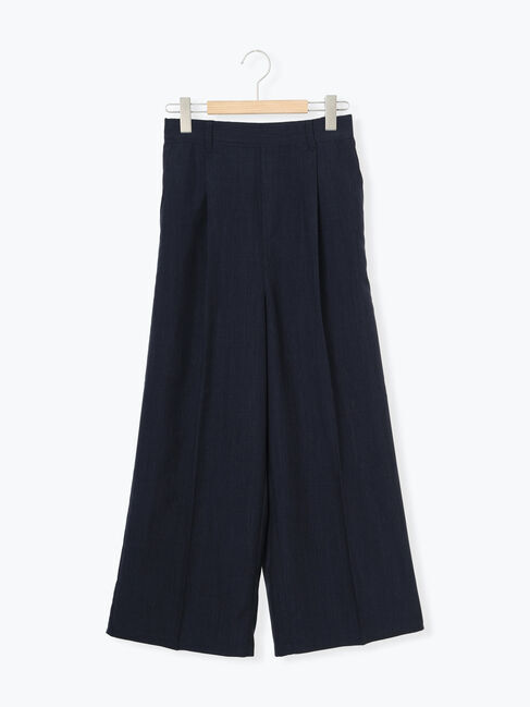 Samansa Mos2「【イージーケア、接触冷感】タックワイドパンツ」|その他|ネイビー