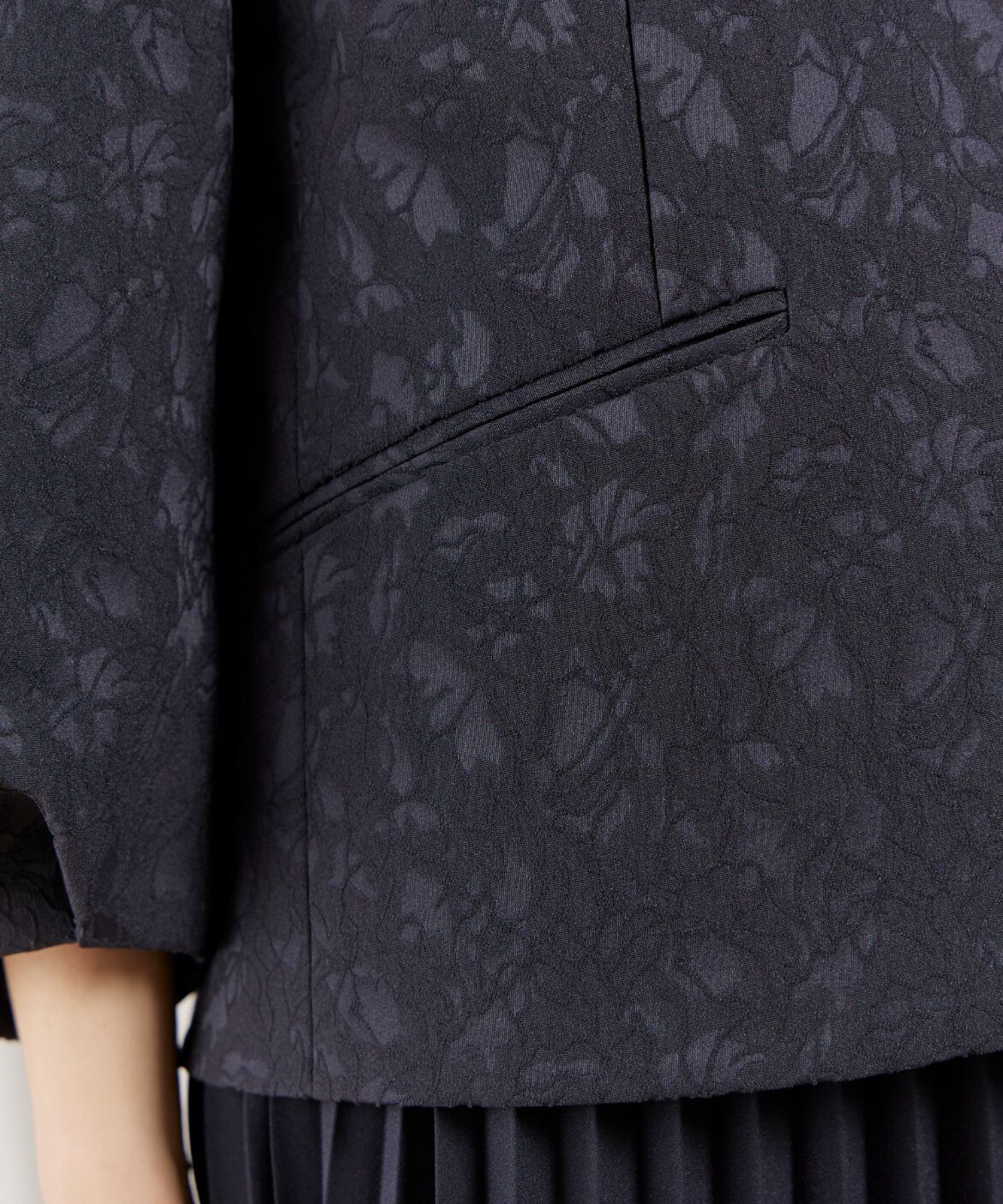 INED「ジャガードノーカラージャケット」|ノーカラージャケット|