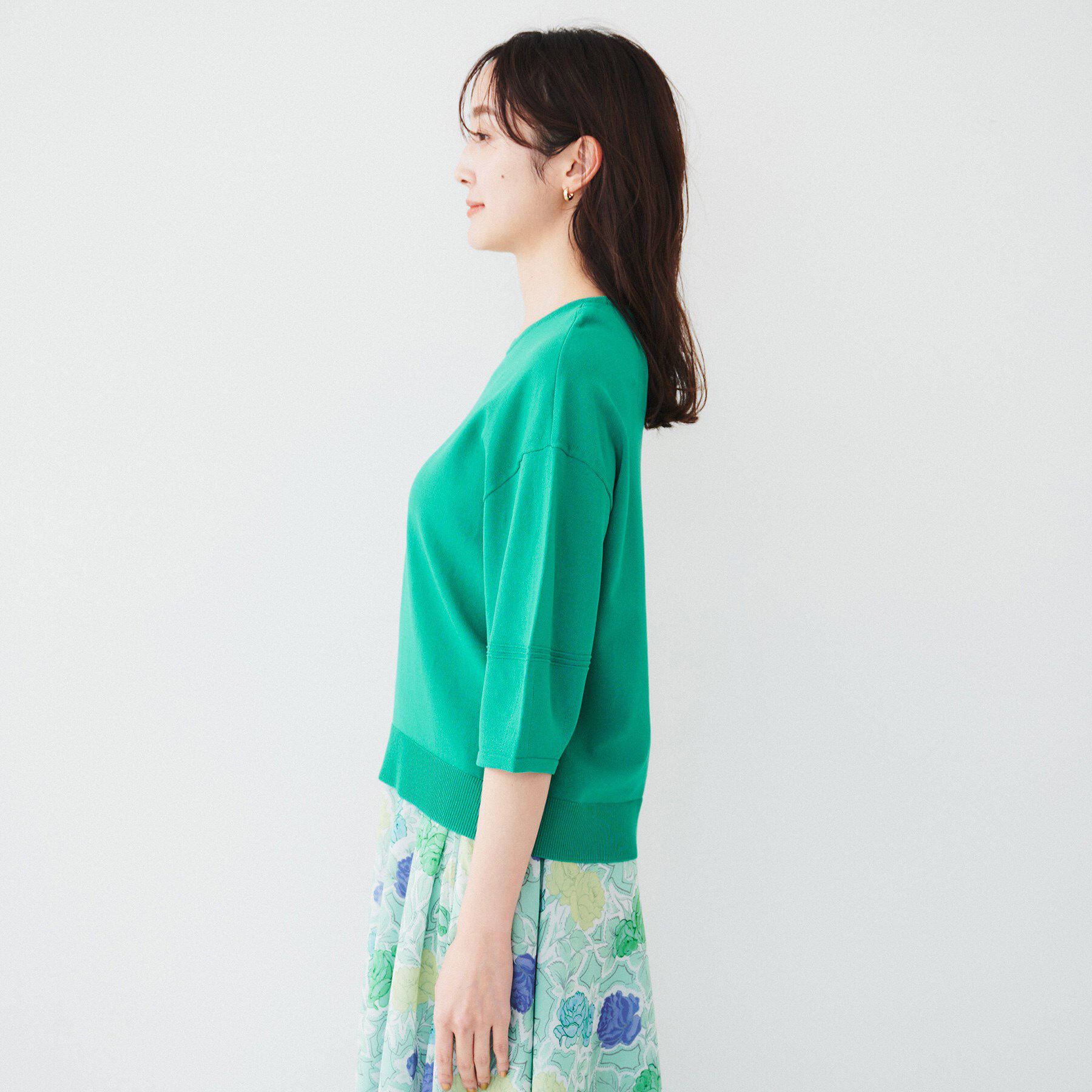 UNTITLED「【袖コンシャス/着映え/六分袖】ランタンスリーブニット」|ニット・セーター|