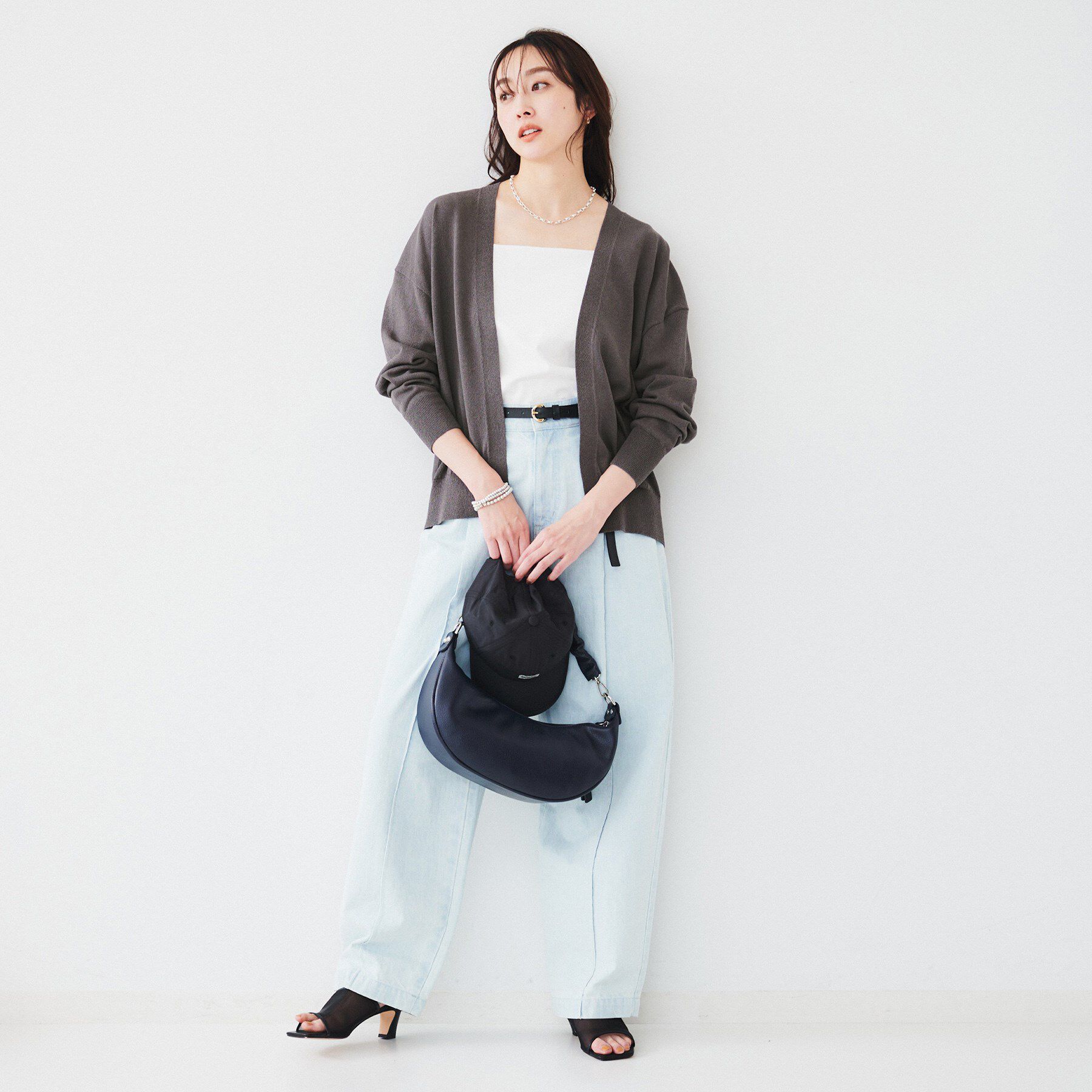 UNTITLED「【体型カバー/通勤/冷房対策】釦レスカーディガン」|カーディガン|