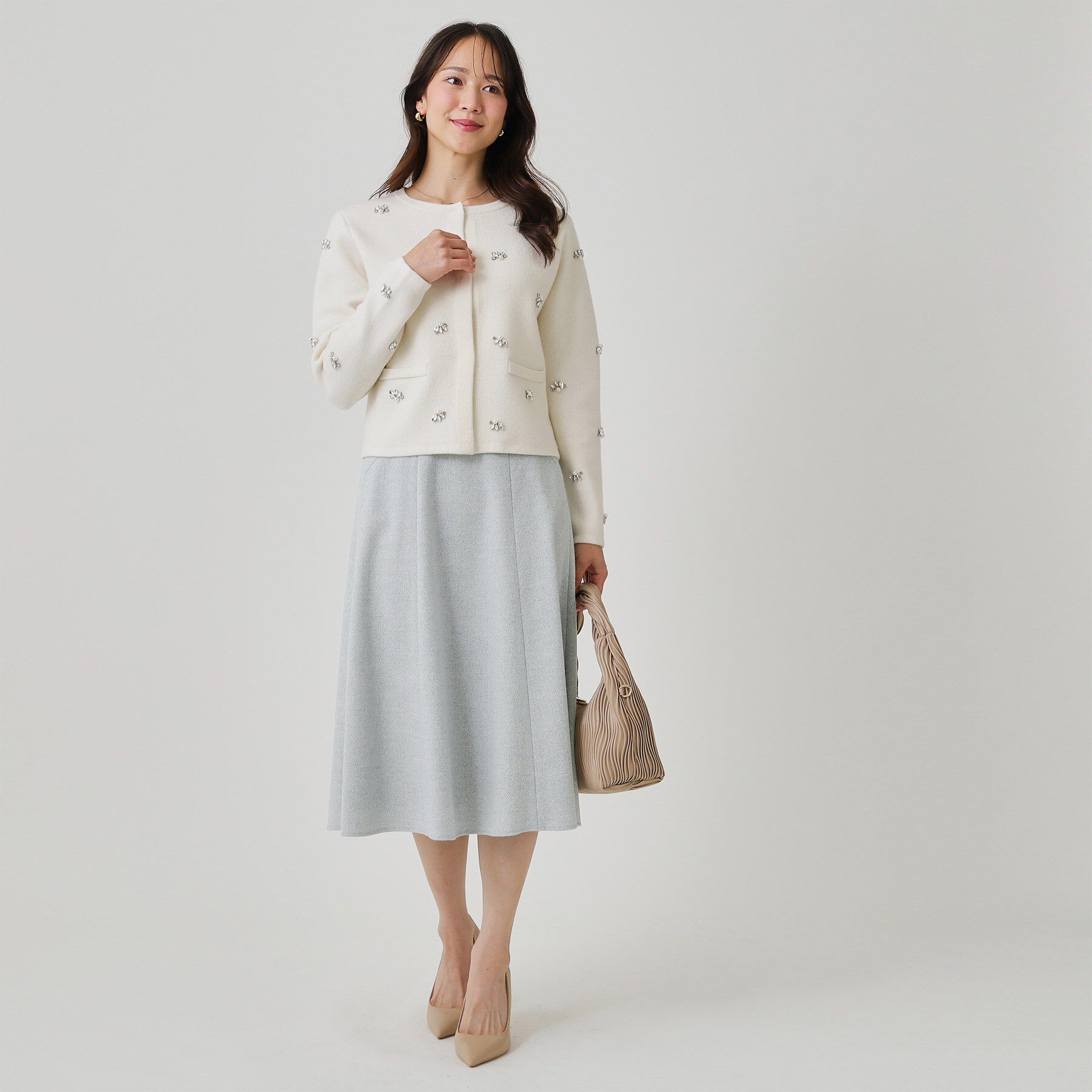 COUP DE CHANCE「【日本製】ラメ混ツイードフレアースカート」|スカート|