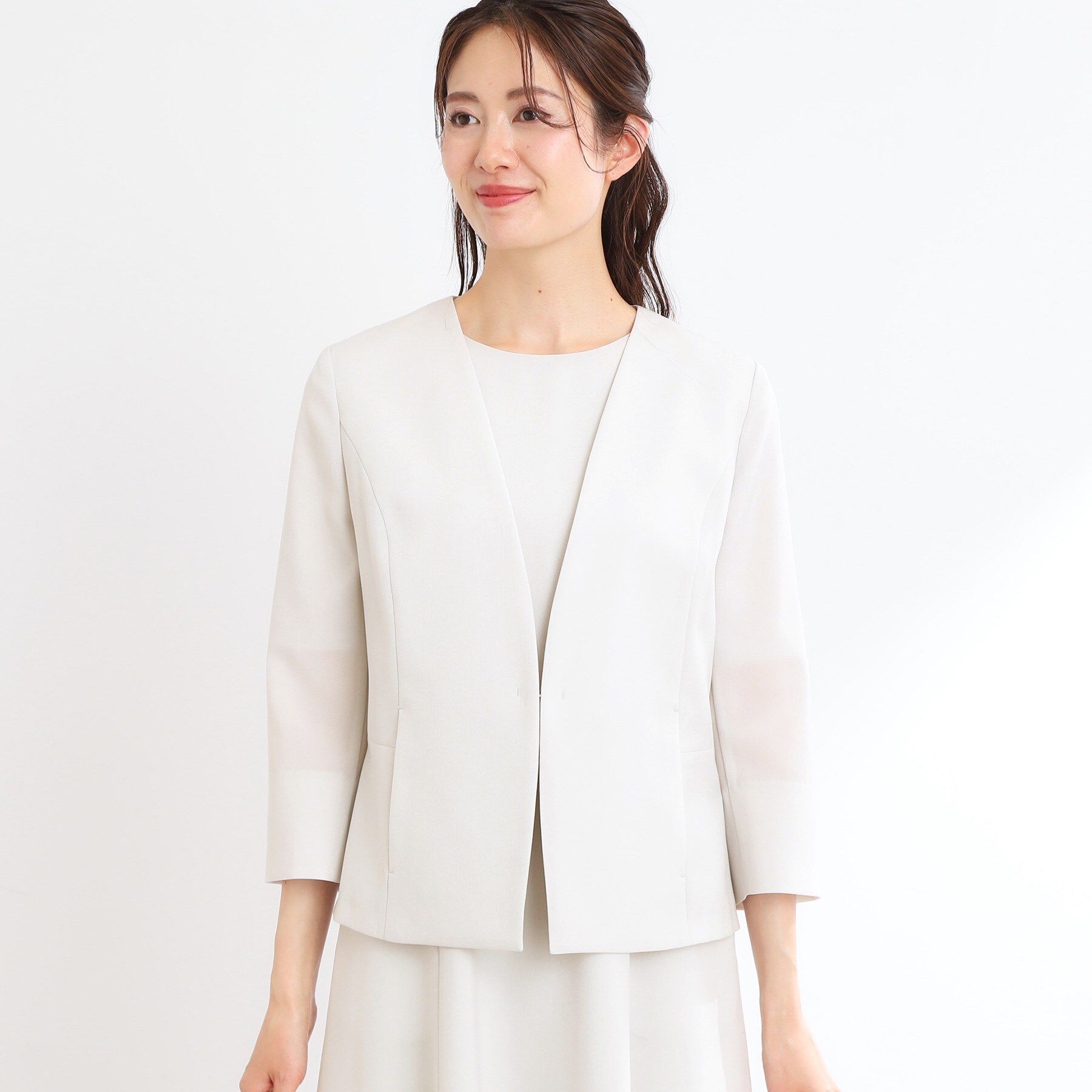 Reflect「【接触冷感／洗える／吸水速乾／夏のオケージョンに／セットアップ可】ノーカラージャケット」|ノーカラージャケット|