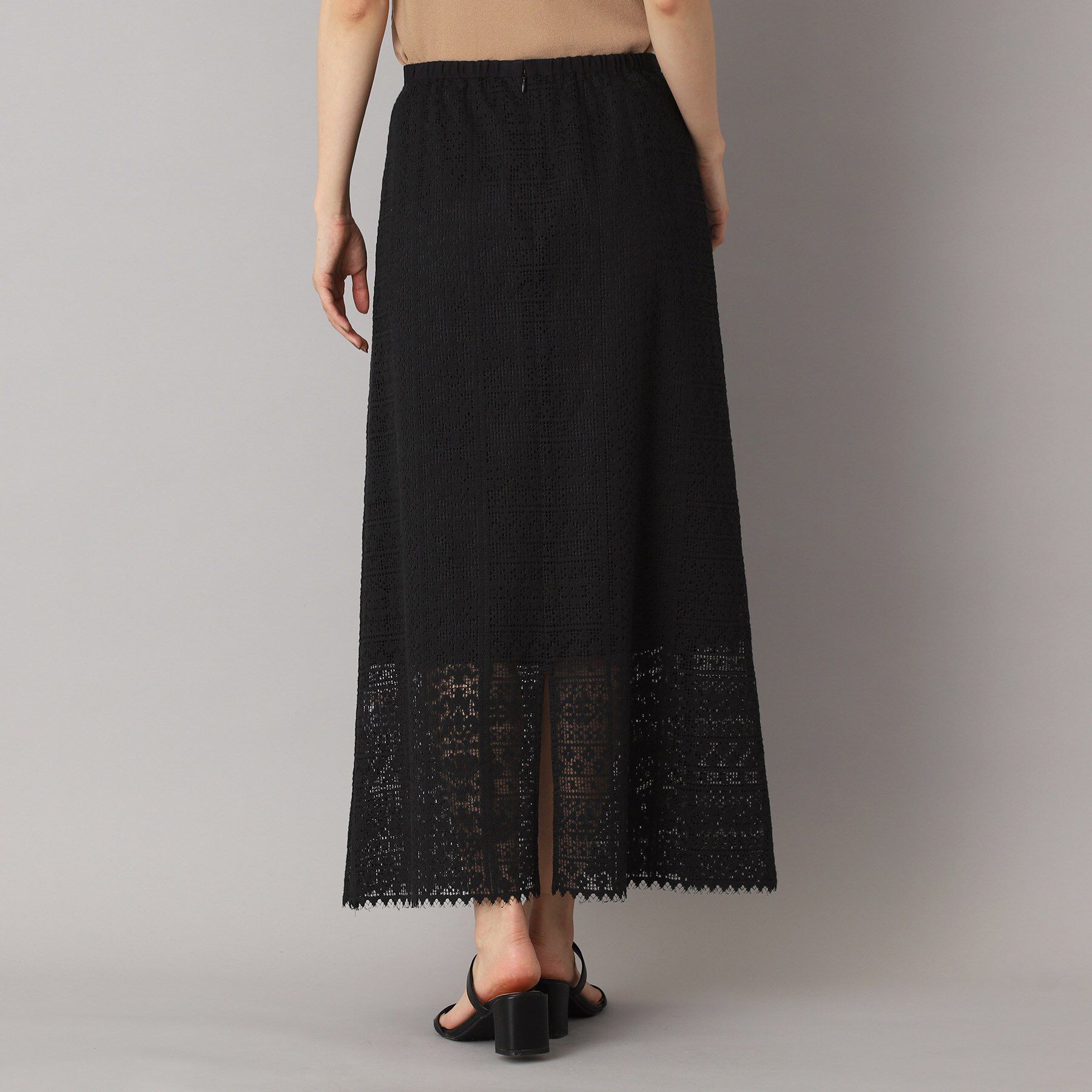 DRESSTERIOR「【後ろウエストゴム】オーガニックコットンブレンドレーススカート」|スカート|