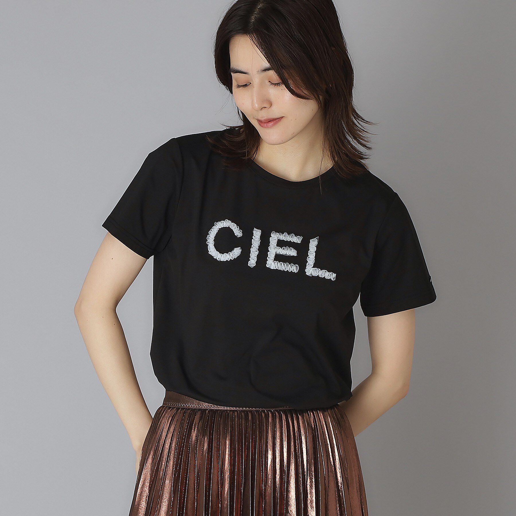 DRESSTERIOR「クリア天竺チュールCIELロゴTシャツ」|Tシャツ・カットソー|