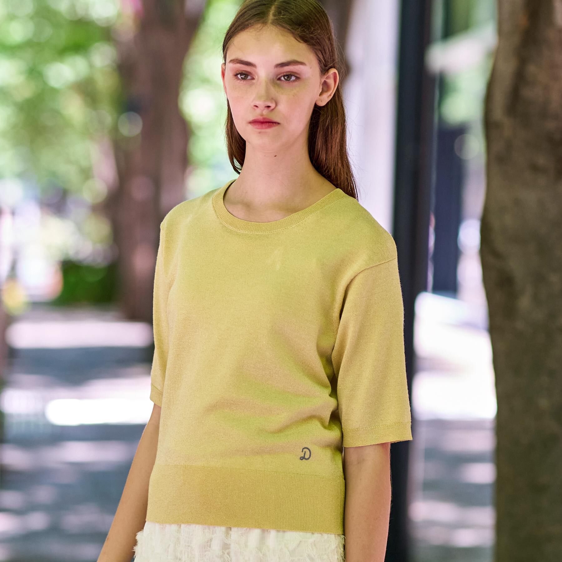 DRESSTERIOR「【洗える/きれいめ】ラメニットプルオーバー」|ニット・セーター|ライトイエロー(03