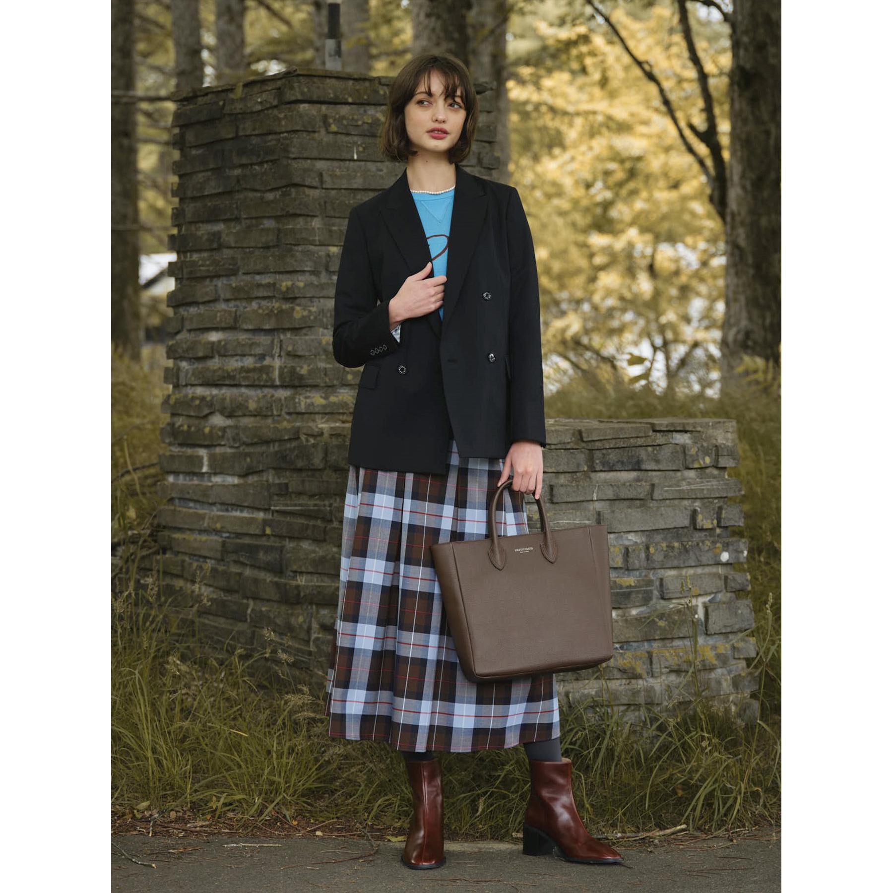 DRESSTERIOR「チェックタックソフトプリーツスカート」|スカート|