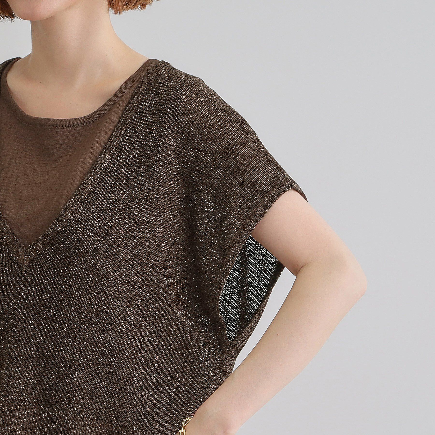 grove「ラメベスト&times;ニットワンピースSET」|ワンピース|