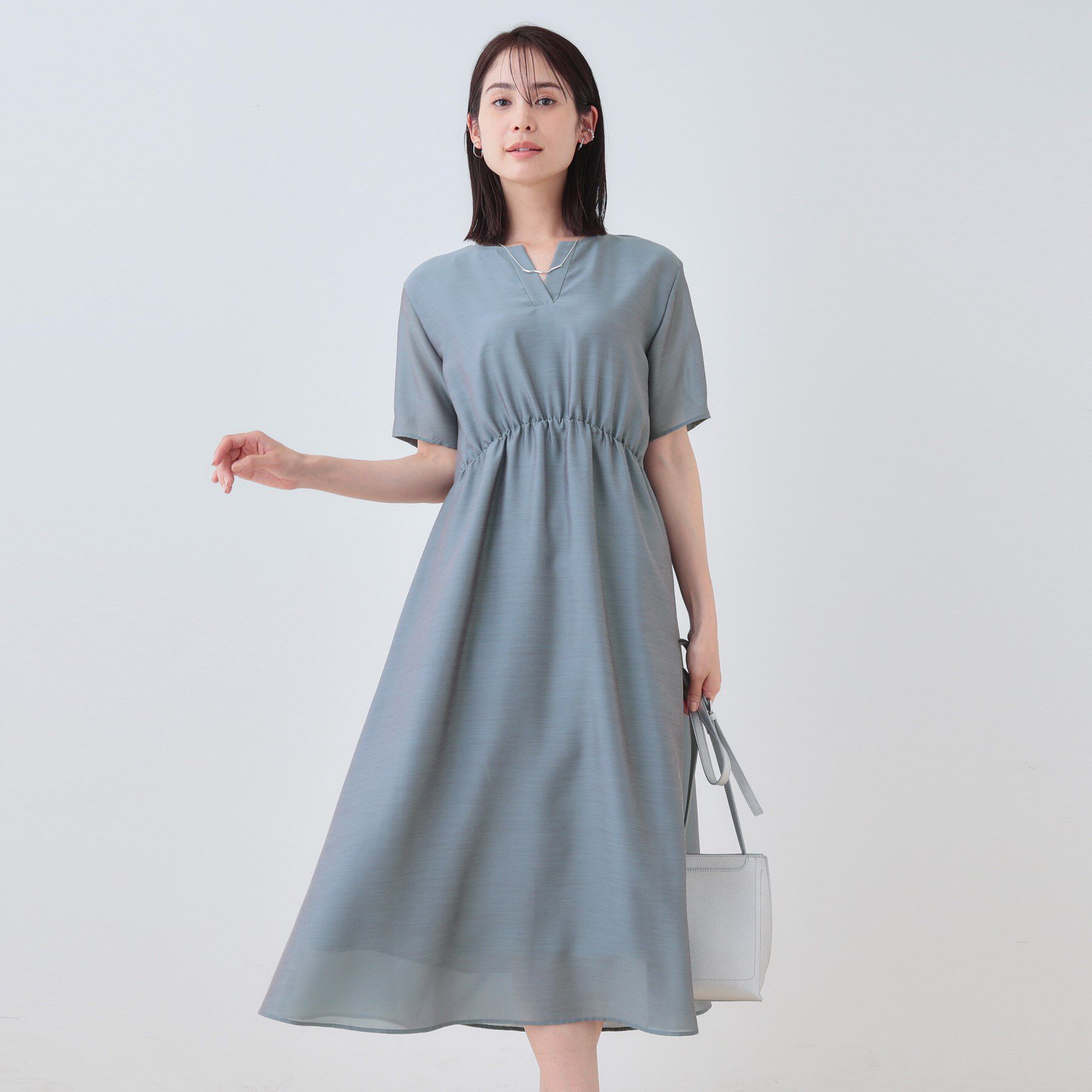 INDIVI「【洗える／エアリー】ハイウエストワンピース」|ワンピース|