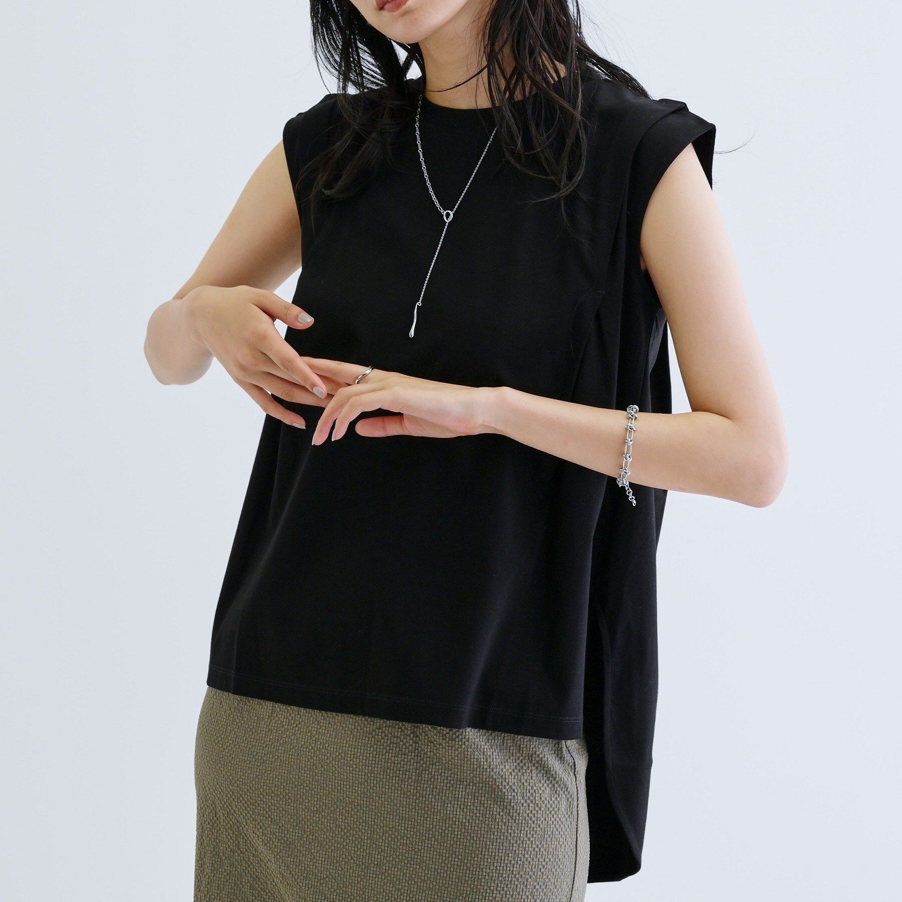 GALLEST「フィッシュテールカットソー」|Tシャツ・カットソー|ブラック(019)