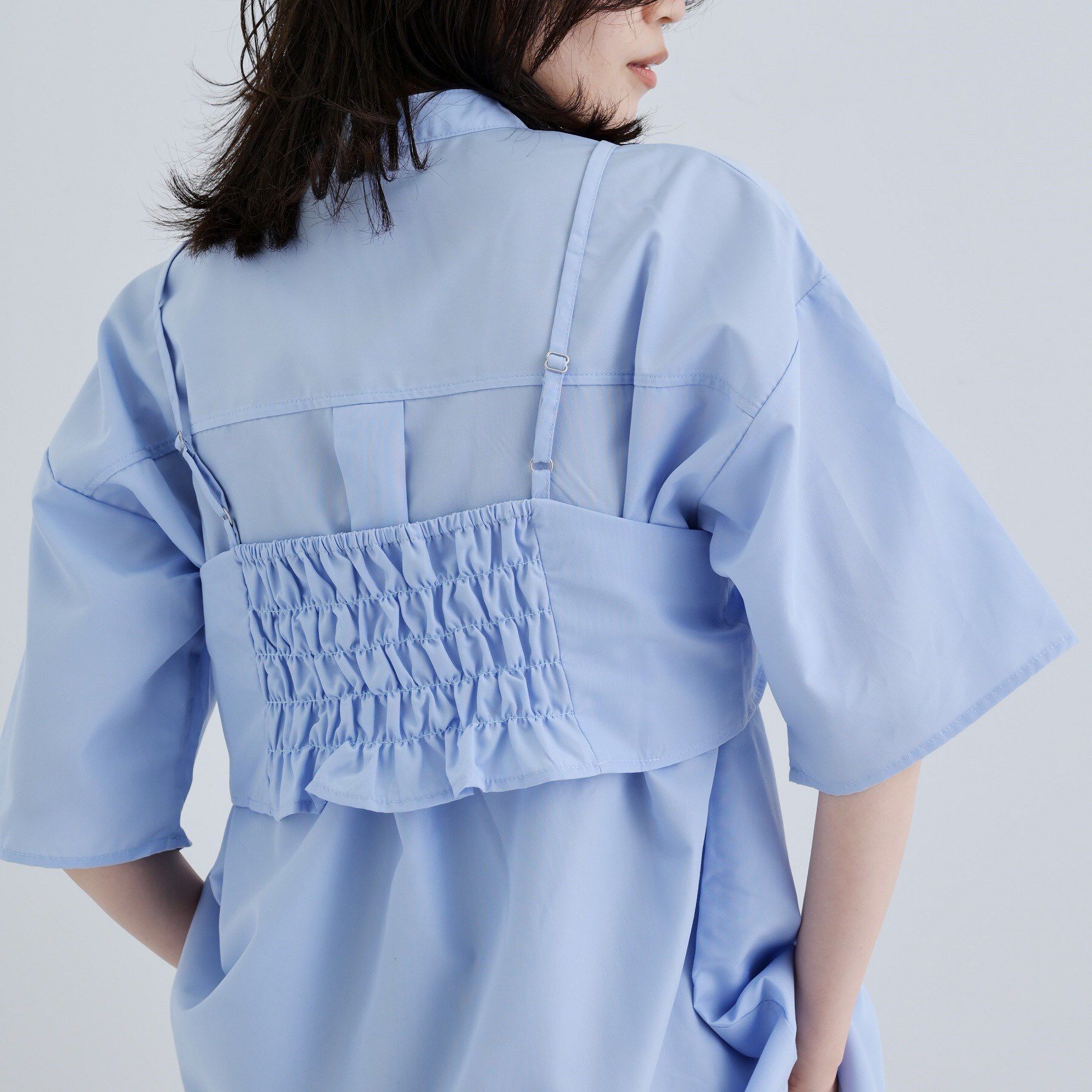 GALLEST「【一部店舗限定】ベアトップ付き半袖ワイドシャツ」|シャツ・ブラウス|