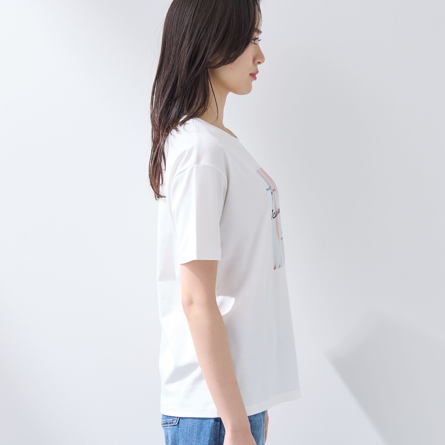 INDIVI「【UVケア／選べるグラフィック】スムースジャージTシャツ」|Tシャツ・カットソー|