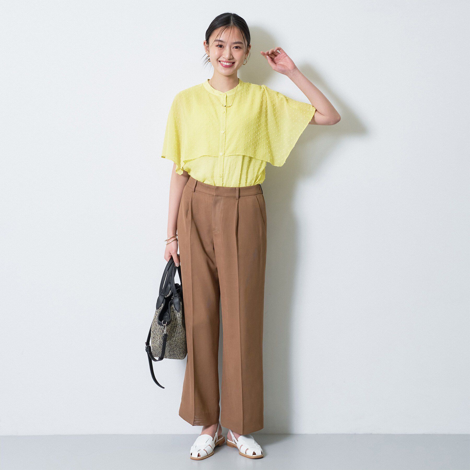 INDIVI「【洗える／ドットモチーフ】ケープスリーブブラウス」|シャツ・ブラウス|