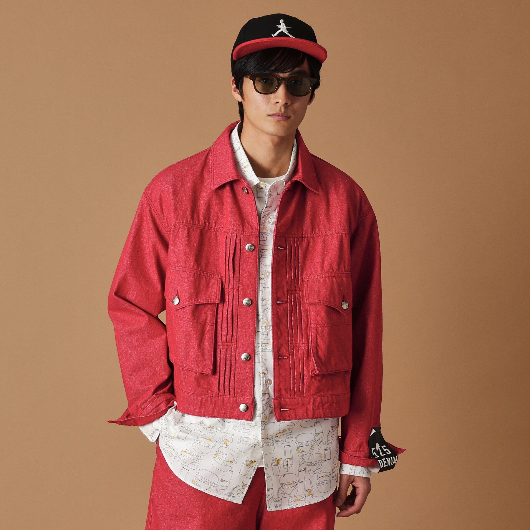 40CARATS&525「525DENIM　カラーデニムジャケット」|デニムジャケット|レッド(062)