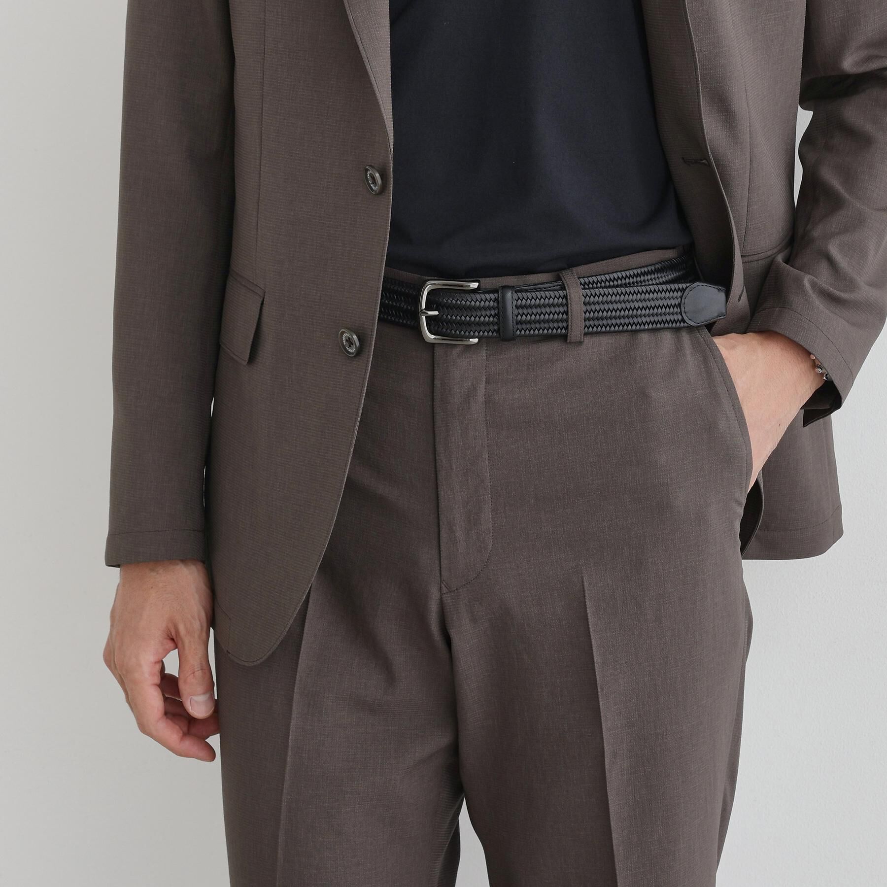 TAKEO KIKUCHI「レザーゴムメッシュベルト」|ベルト|