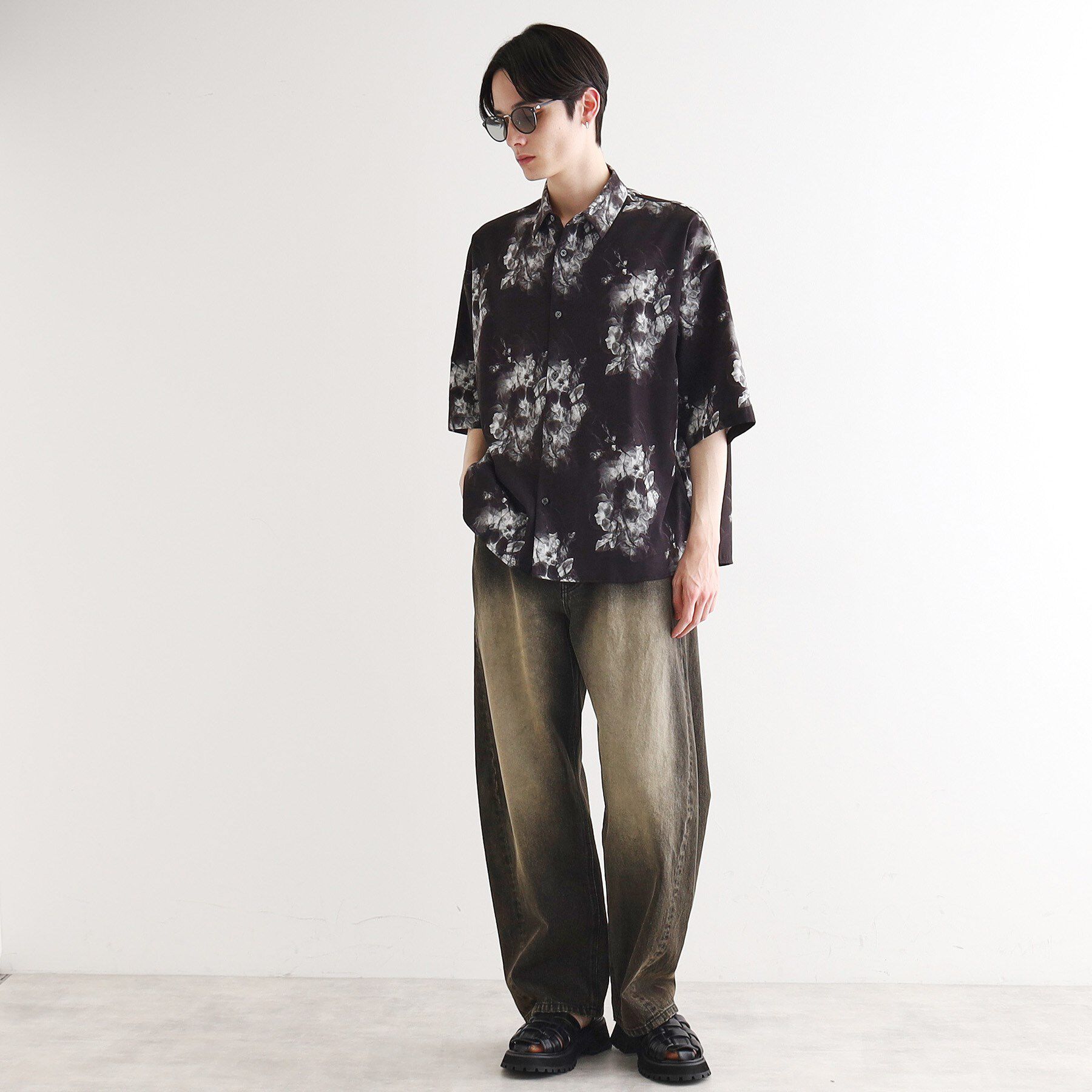 tk.TAKEO KIKUCHI「【WEB限定】無地/花柄アソートドレープ半袖シャツ」|シャツ・ブラウス|