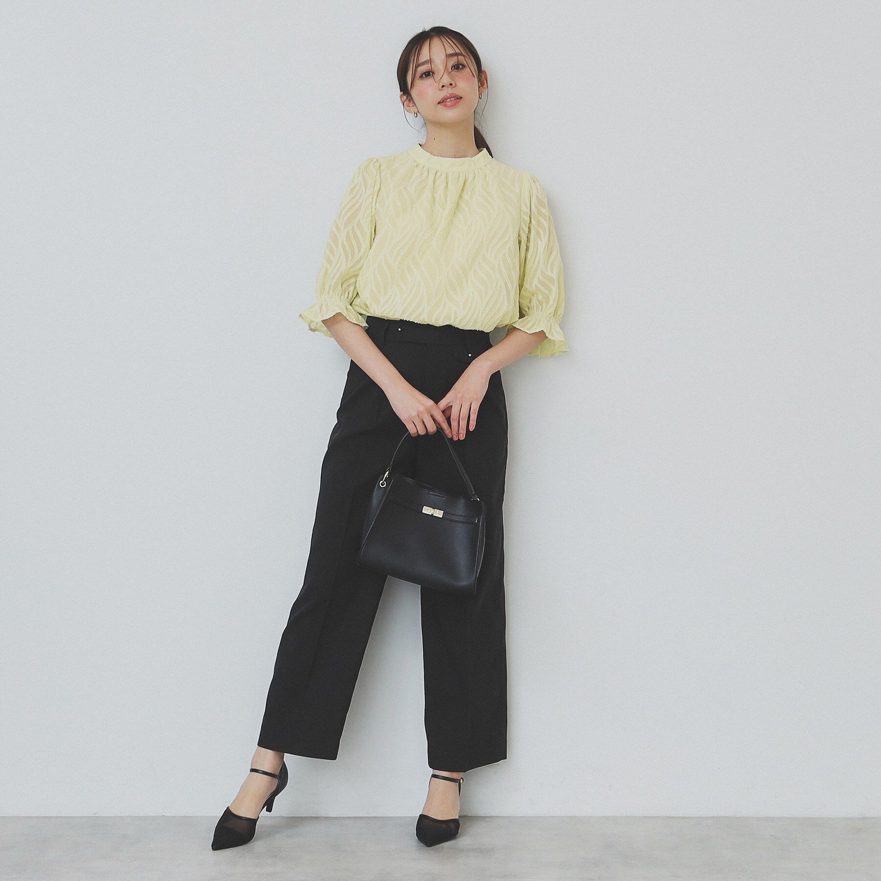 index「リーフカットジャカードブラウス【洗濯機洗い可/イージーアイロン】」|シャツ・ブラウス|