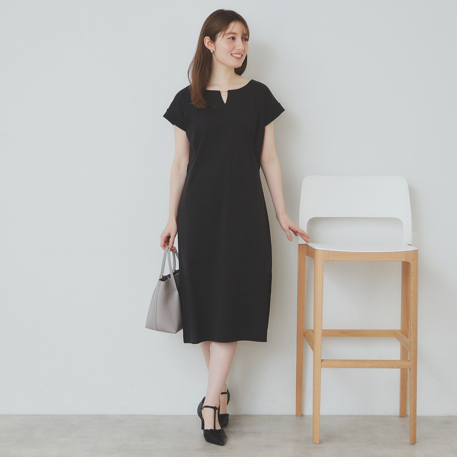 index「《5色展開/XS-3Lサイズ》Iラインシルエットワンピース【UV/接触冷感/洗濯機洗い可】」|ワンピース|