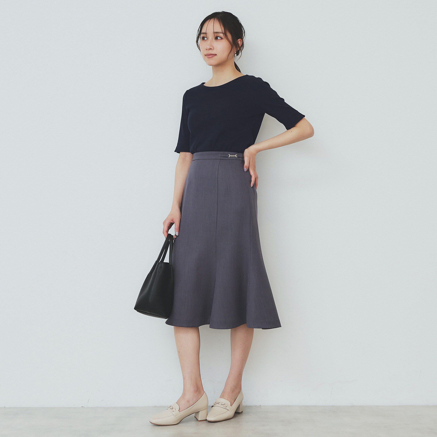 index「《7色展開/XS-LLサイズ》ボートネックリブトップス【UV/洗濯機洗い可】」|Tシャツ・カットソー|