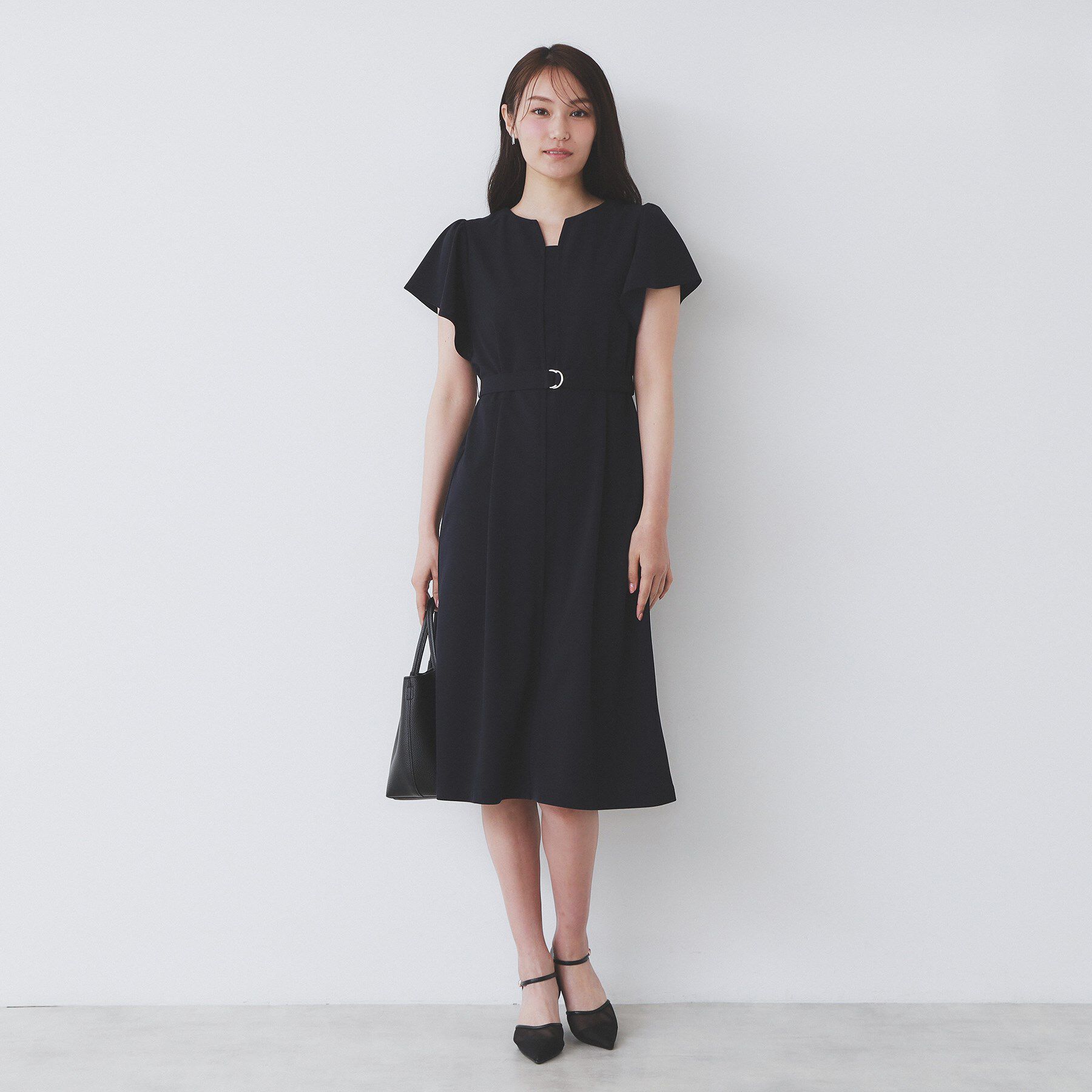 index「《S-3Lサイズ》フリルスリーブワンピース【洗濯機洗い可】」|ワンピース|