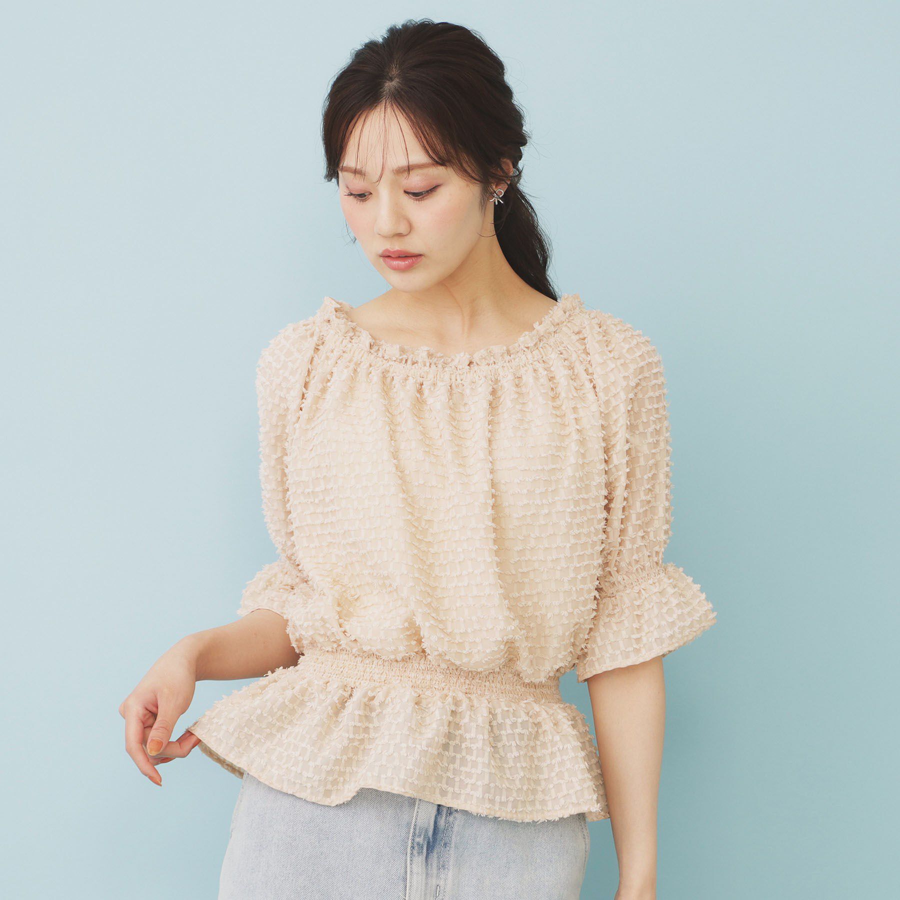 index「2WAY カットジャカードブラウス【洗濯機洗い可/防シワ】」|シャツ・ブラウス|