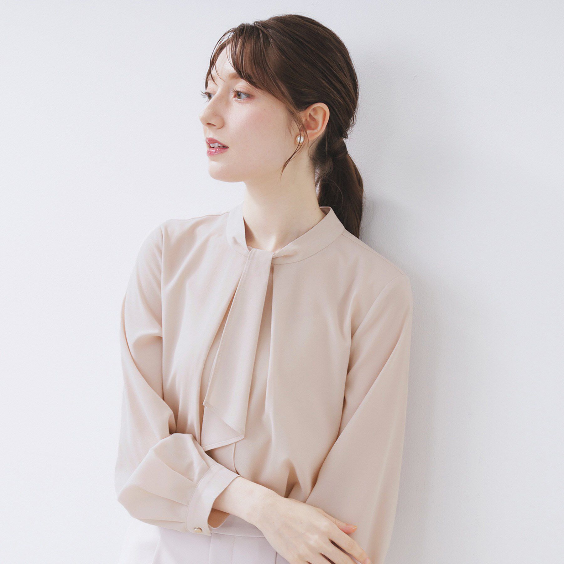 index「ボウタイタックブラウス【洗濯機OK/防シワ】《XS～3L》」|シャツ・ブラウス|