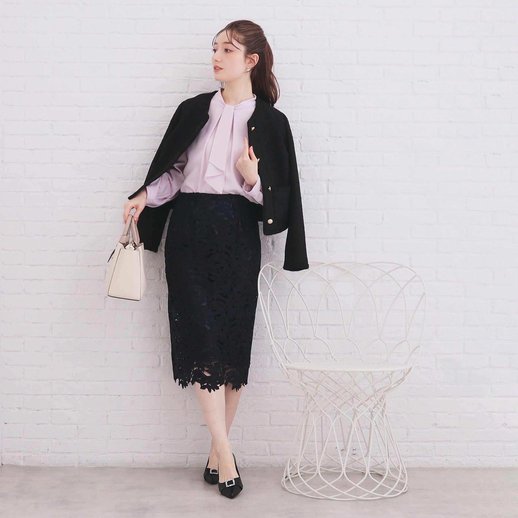 index「ボウタイタックブラウス【洗濯機OK/防シワ】《XS～3L》」|シャツ・ブラウス|