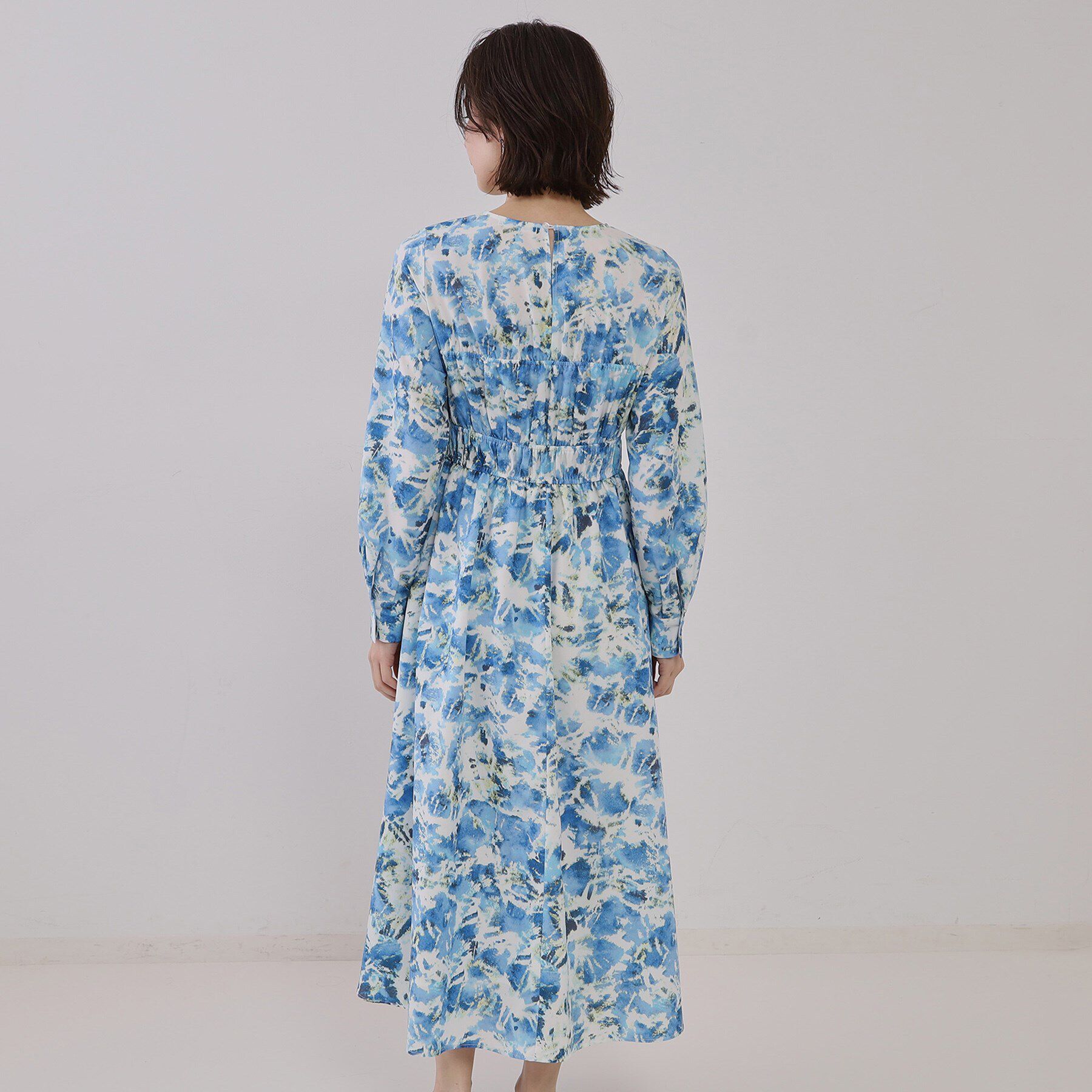 OPAQUE.CLIP「ぼかしフラワープリントワンピース【洗濯機洗い可】」|ワンピース|