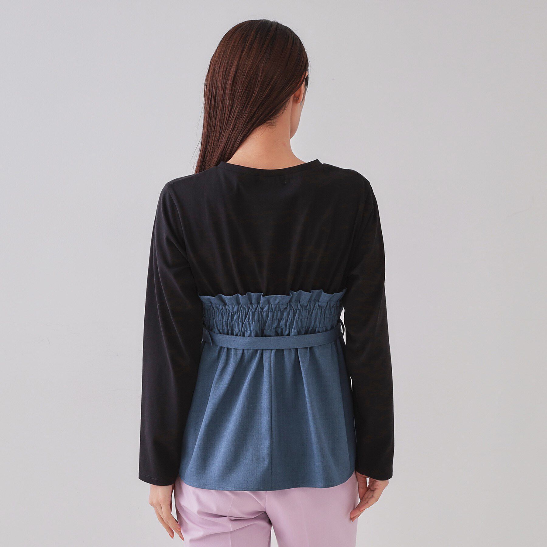 OPAQUE.CLIP「ベルト付ビスチェドッキングカットソー【洗濯機洗い可】」|Tシャツ・カットソー|