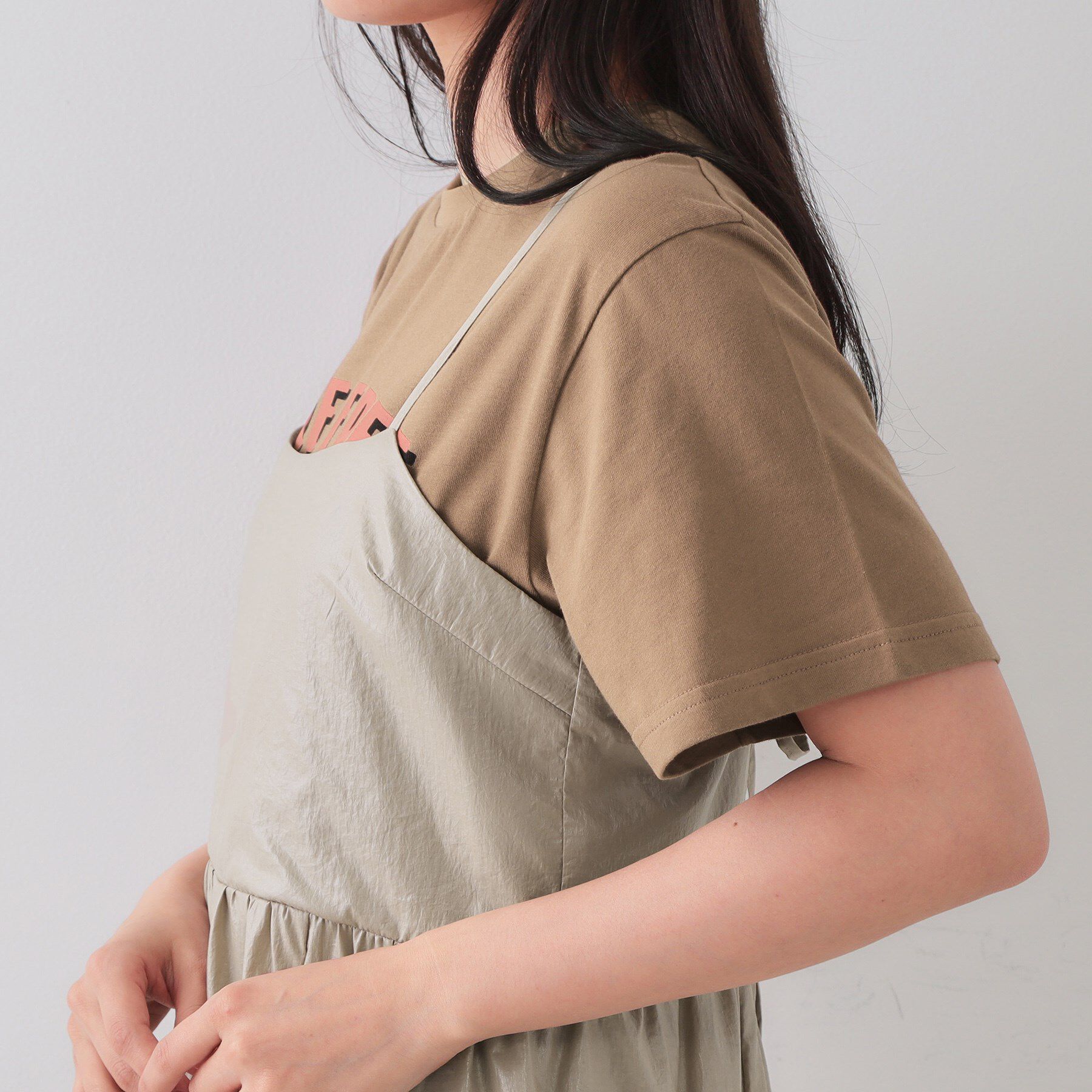 OPAQUE.CLIP「デザインキャミワンピース【洗濯機洗い可】」|ワンピース|