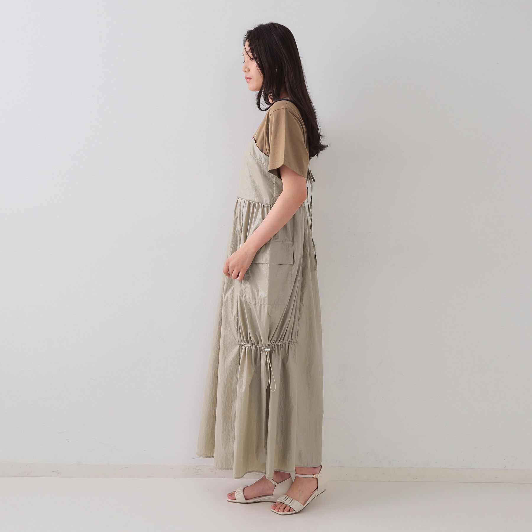 OPAQUE.CLIP「デザインキャミワンピース【洗濯機洗い可】」|ワンピース|