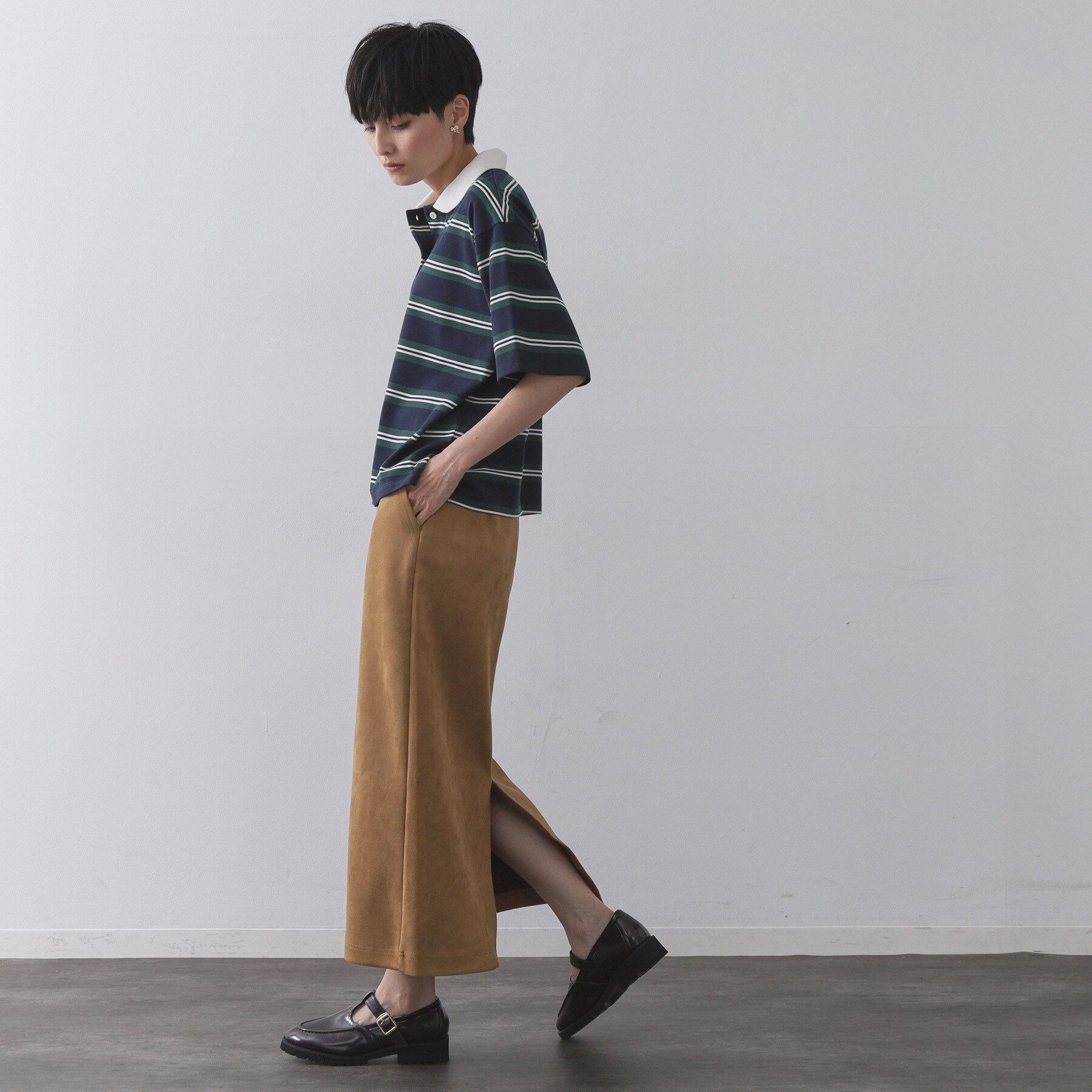 OPAQUE.CLIP「スエードライクナロースカート【洗濯機洗い可】」|スカート|