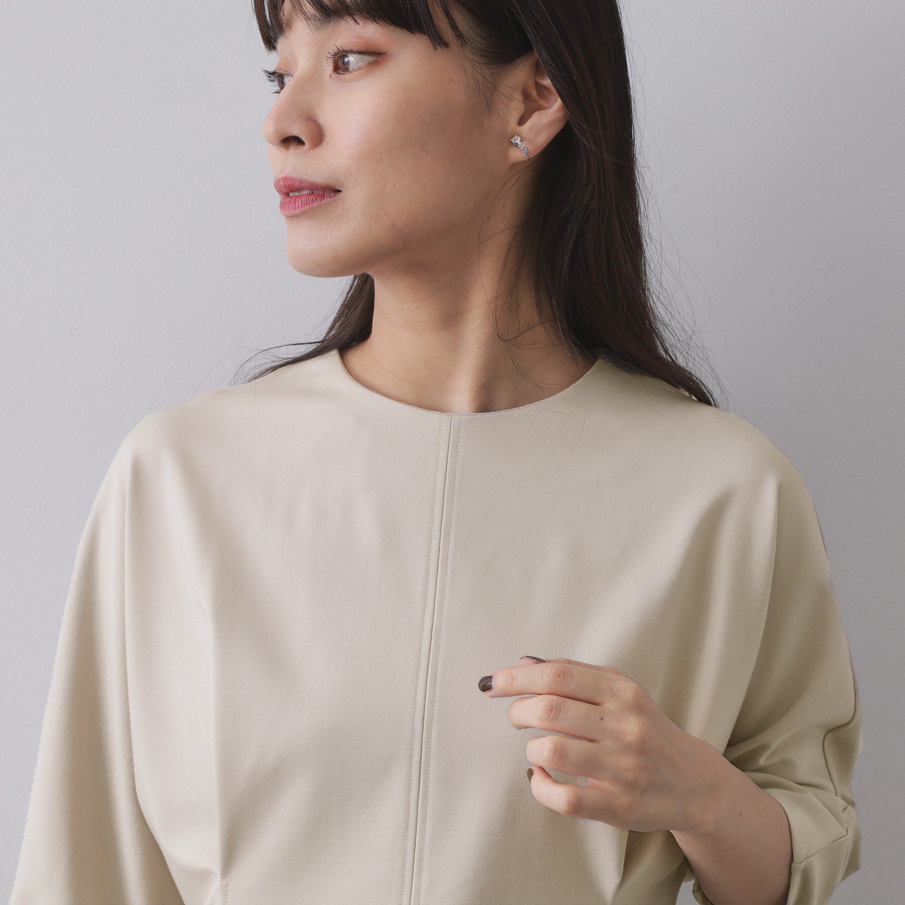 OPAQUE.CLIP「襟付きドルマントップス【洗濯機OK】」|Tシャツ・カットソー|