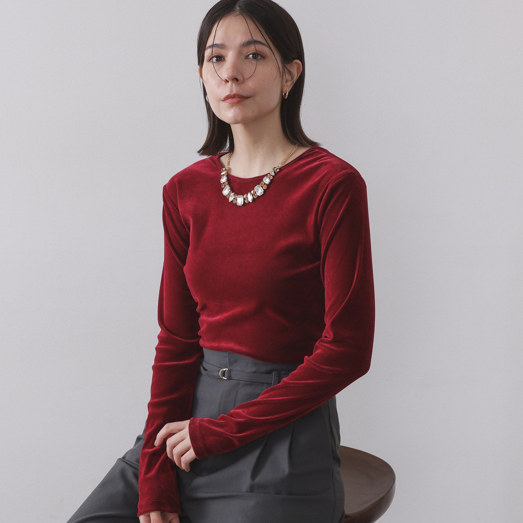 OPAQUE.CLIP「キラキラビジューショートネックレス」|ネックレス|