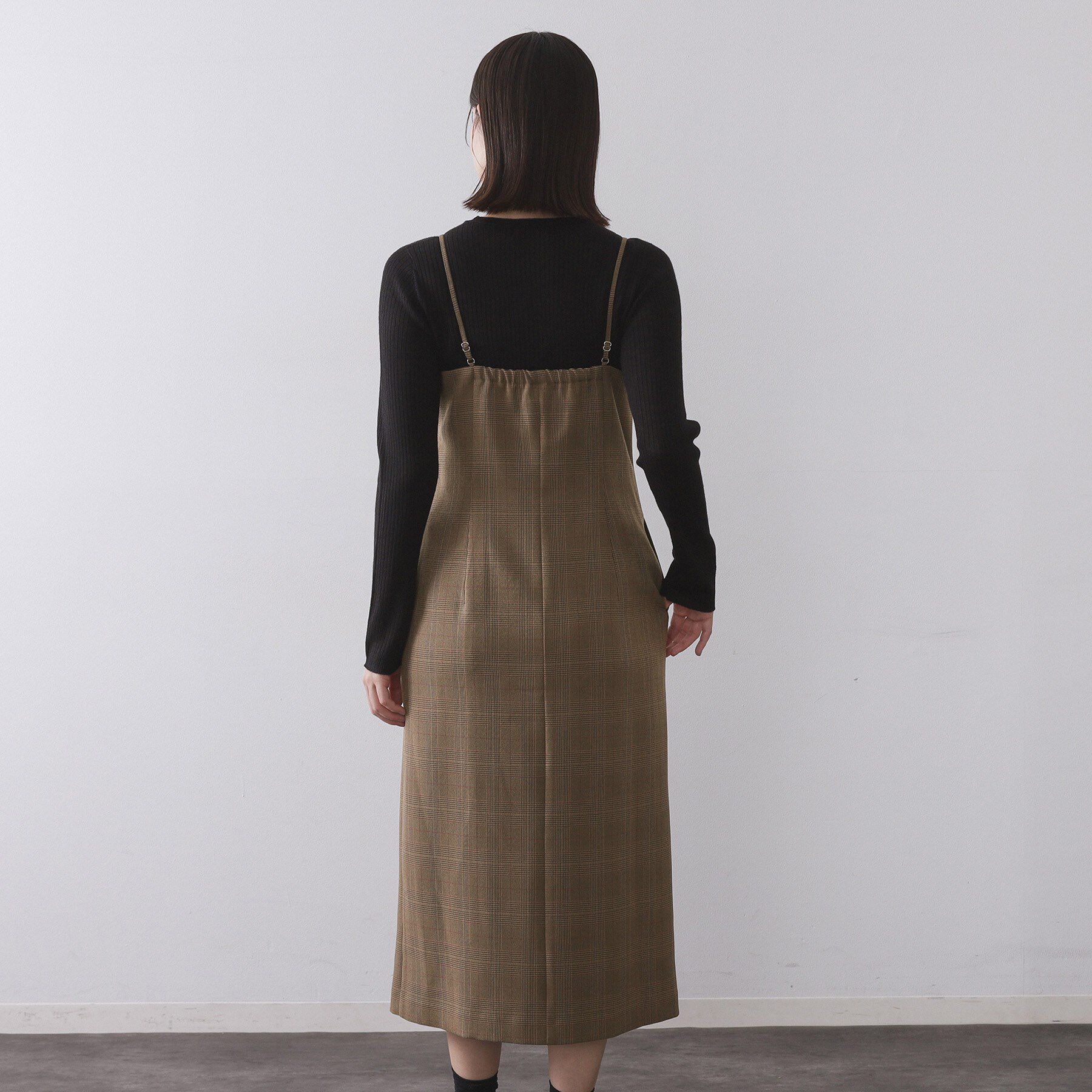 OPAQUE.CLIP「グレンチェックキャミワンピース/セットアップ対応可【洗濯機OK】」|ワンピース|