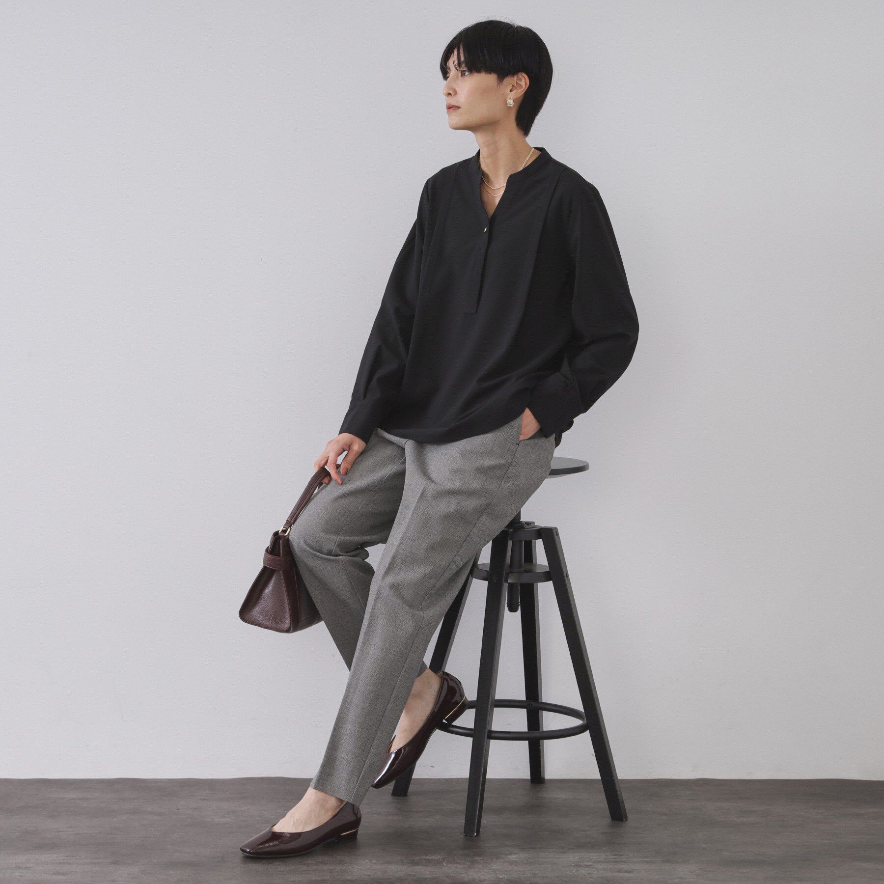 OPAQUE.CLIP「タックスキッパーブラウス【洗濯機OK】」|シャツ・ブラウス|