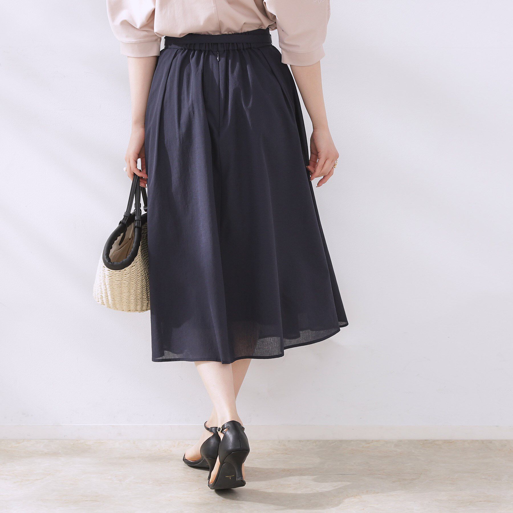 Couture broach「【きれいめ・通勤】細リボン付きパレットボイルスカート」|スカート|